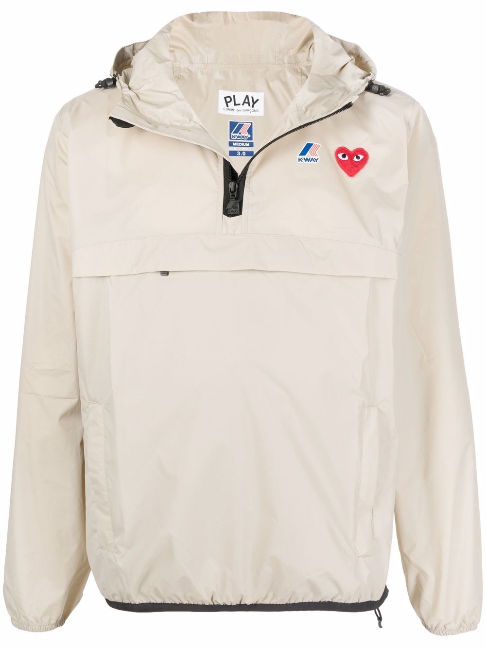 Comme Des Garçons Play x K-Way Leon 防撕裂方格布连帽套头夹克 - 中性色