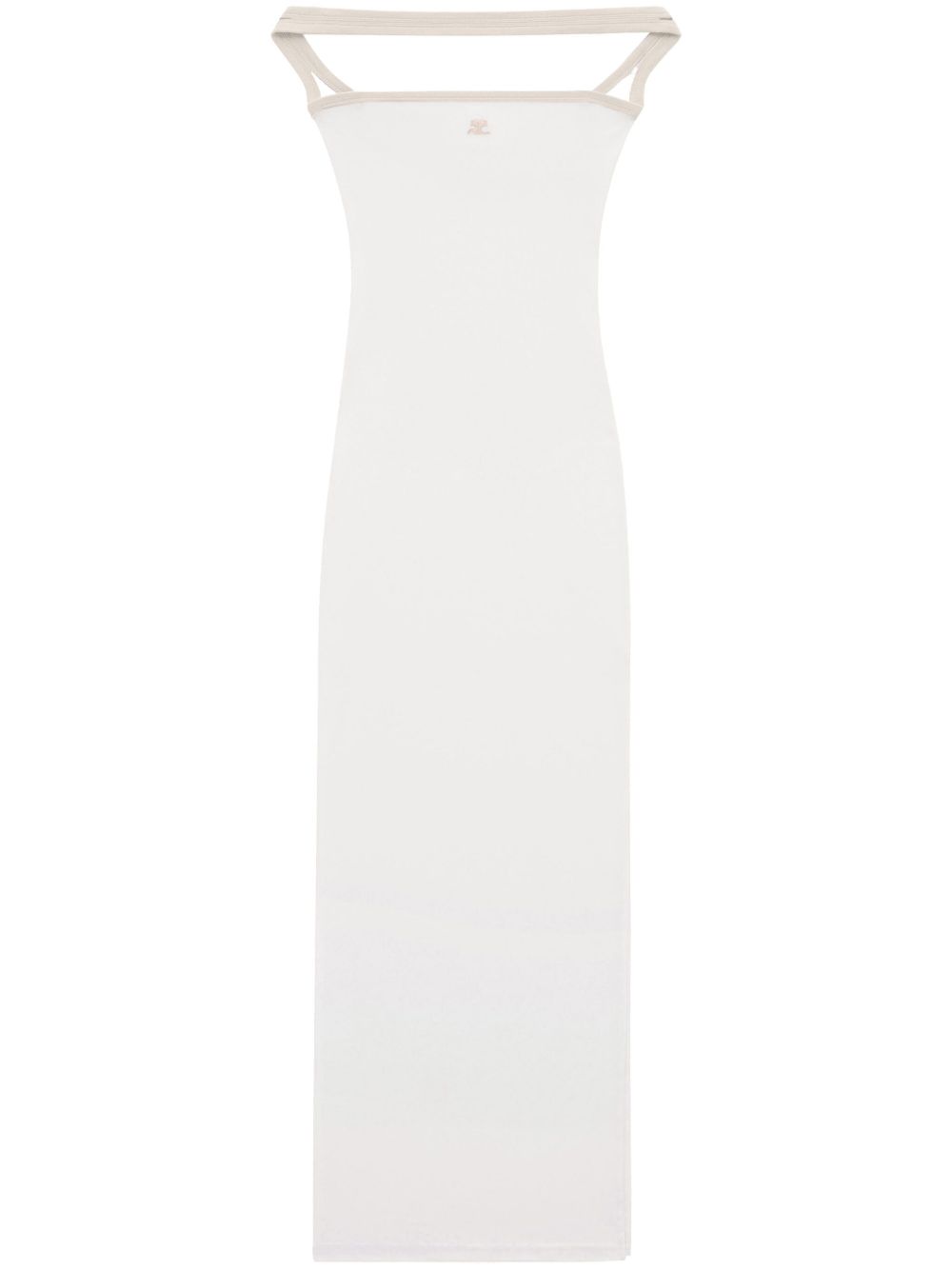 Courrèges Contrast Hyperbole 连衣裙 - 白色