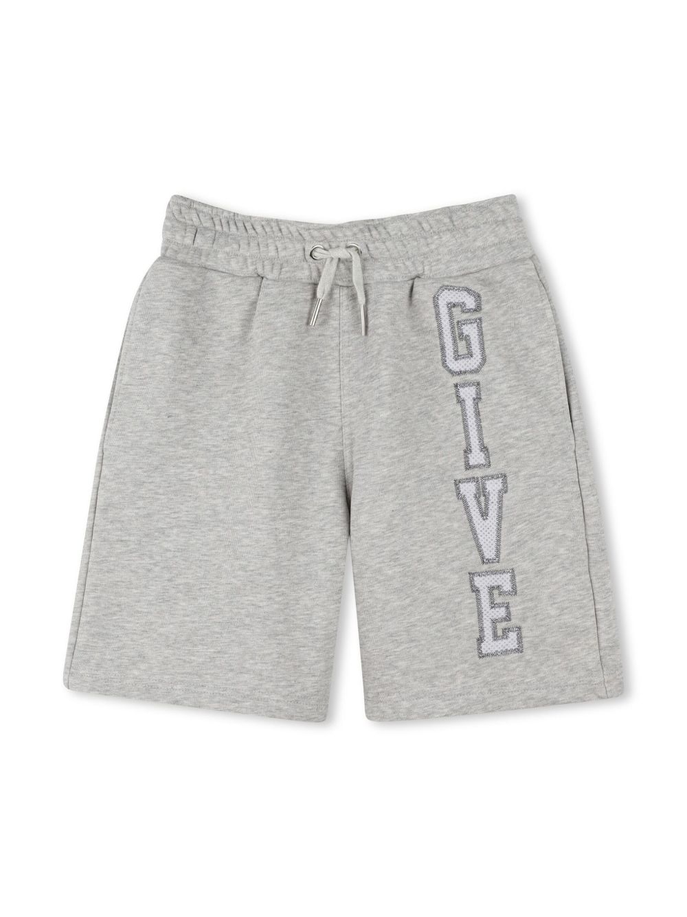 Givenchy Kids logo刺绣抓绒短裤 - 灰色