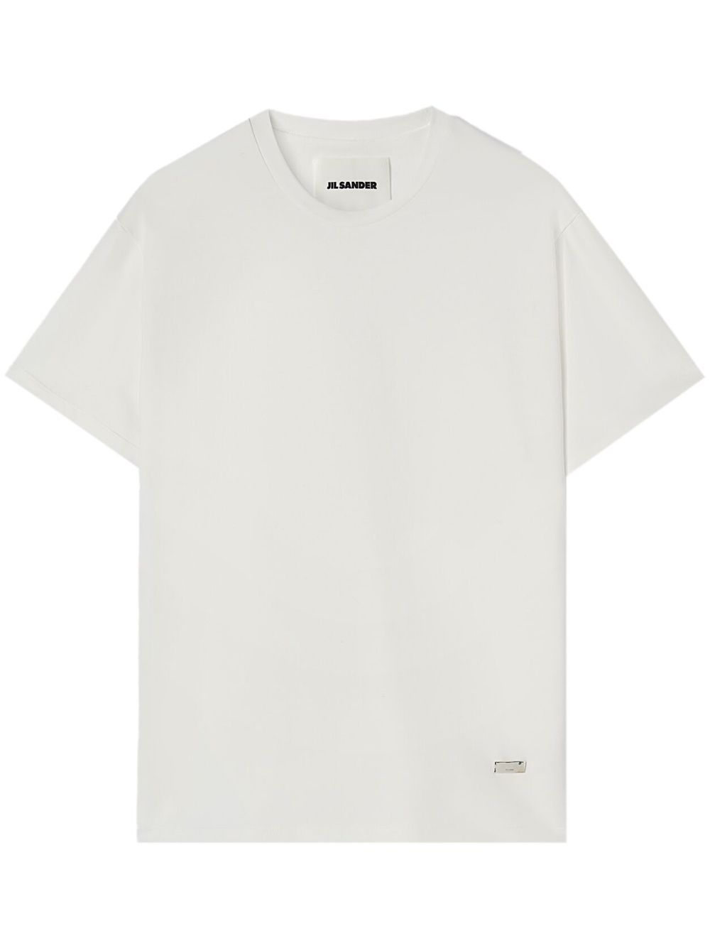 Jil Sander logo标牌棉T恤 - 白色