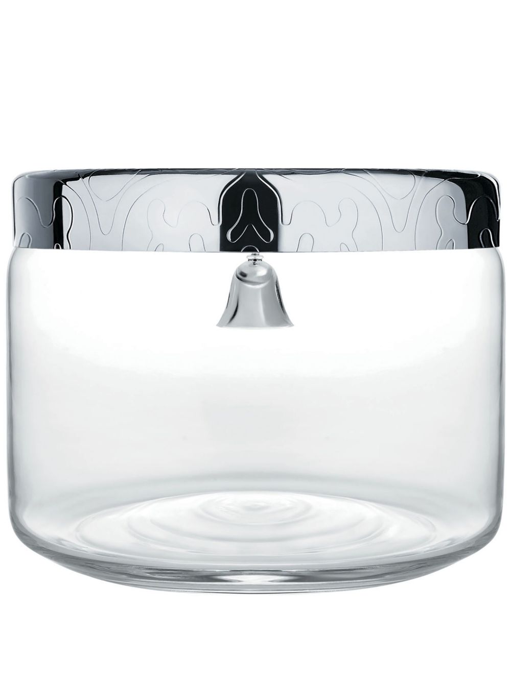 Alessi 装饰雕刻玻璃饼干盒 - 银色