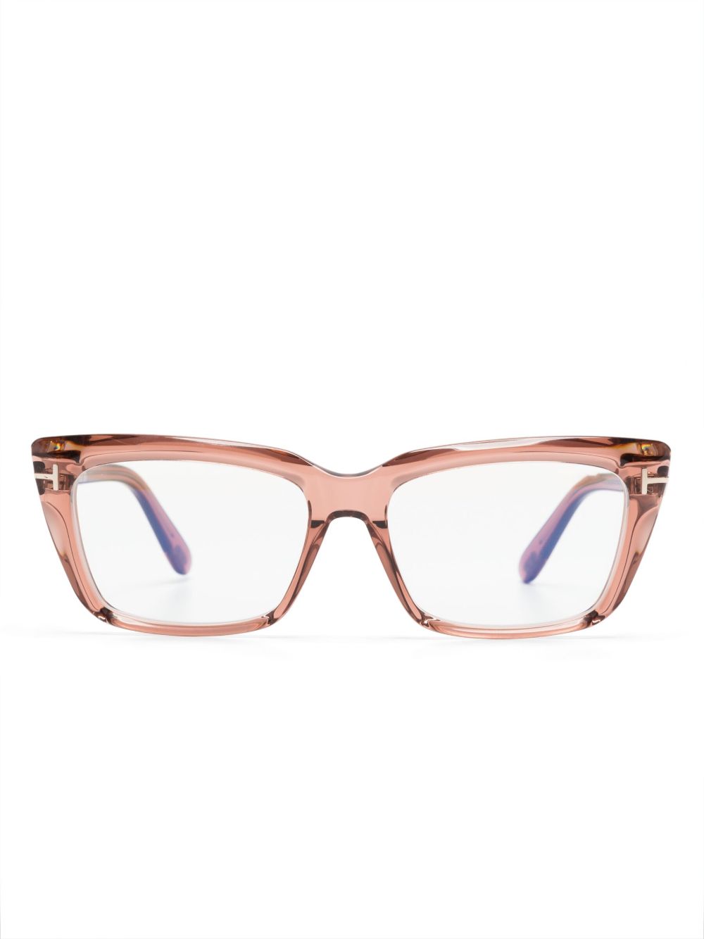 TOM FORD Eyewear 透明长方形框眼镜 - 粉色