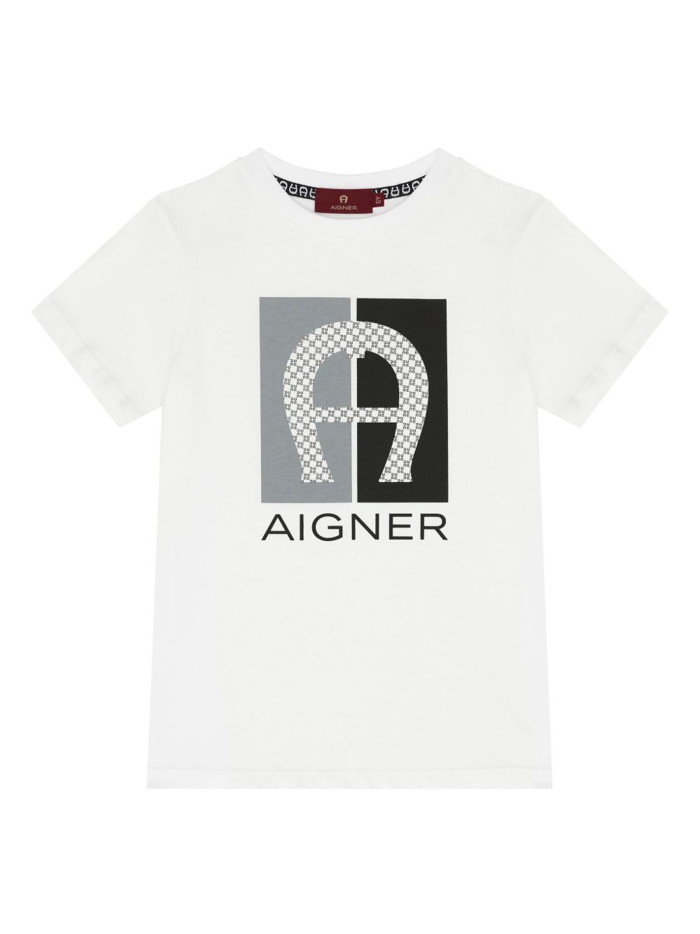 Aigner Kids logo印花棉T恤 - 白色