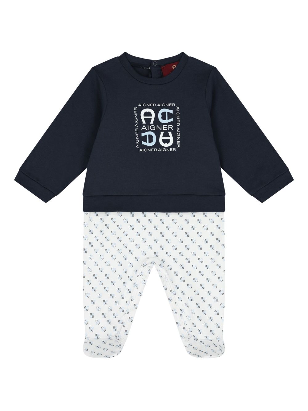 Aigner Kids logo印花睡衣 - 蓝色