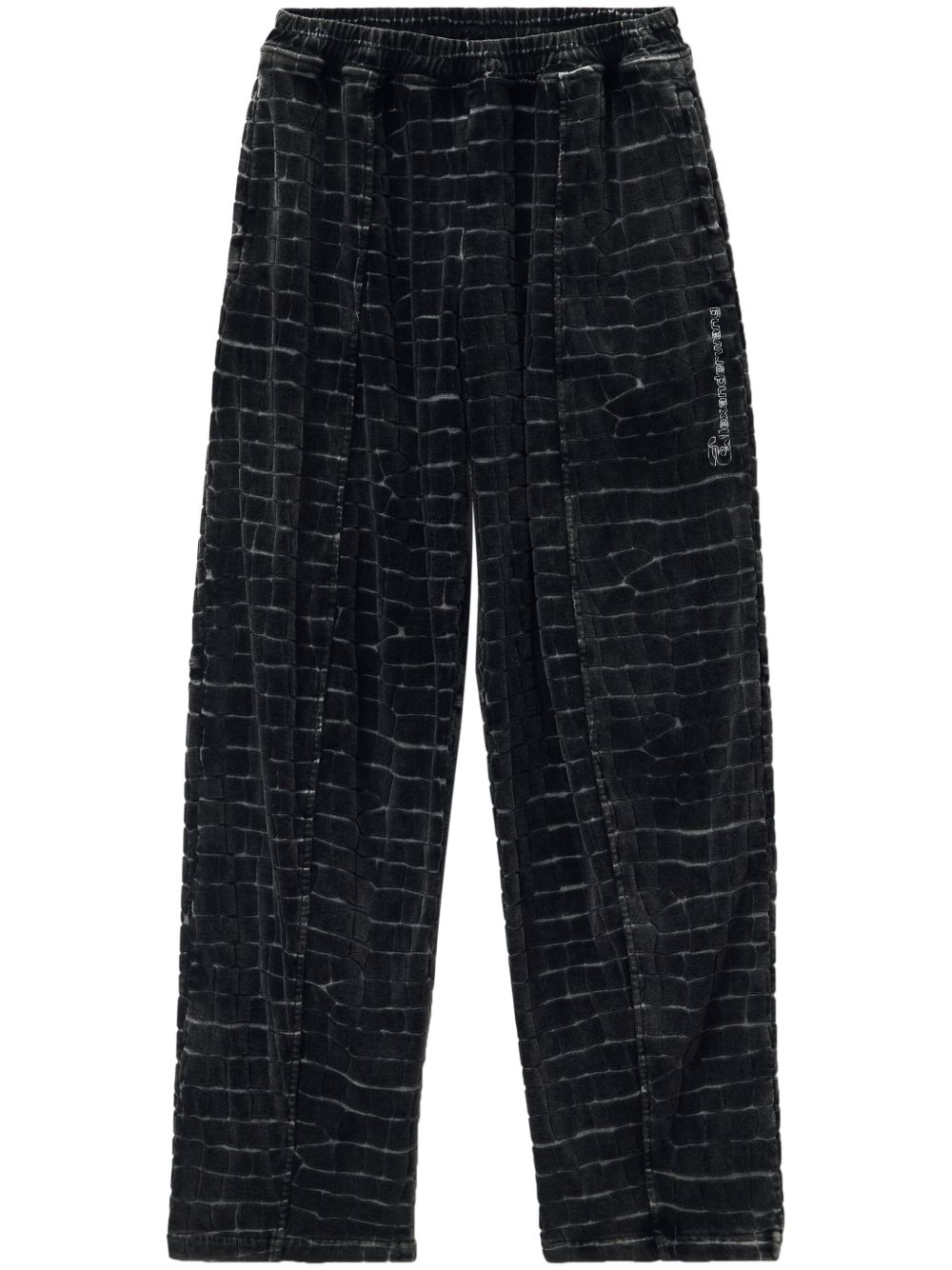 Alexander Wang 丝绒阔腿运动裤 - 黑色