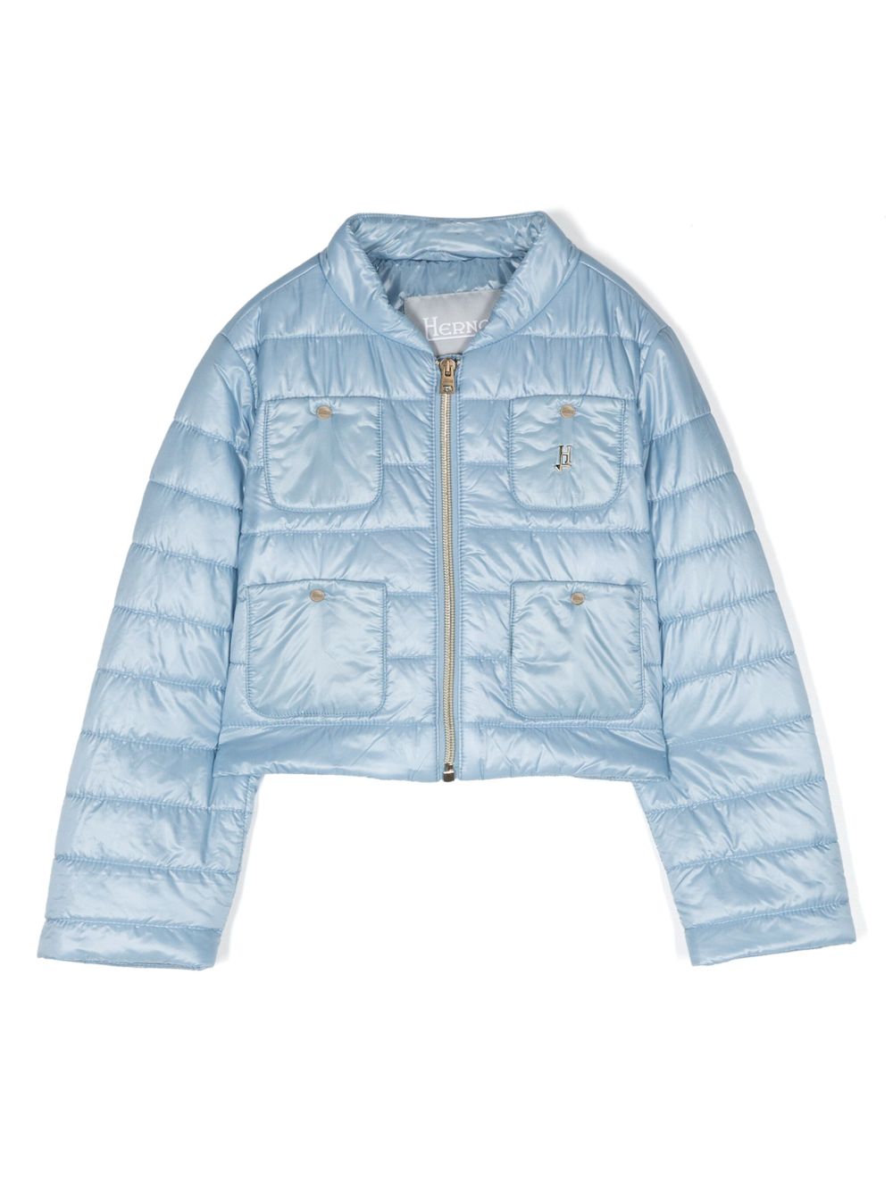 Herno Kids logo填充夹克 - 蓝色