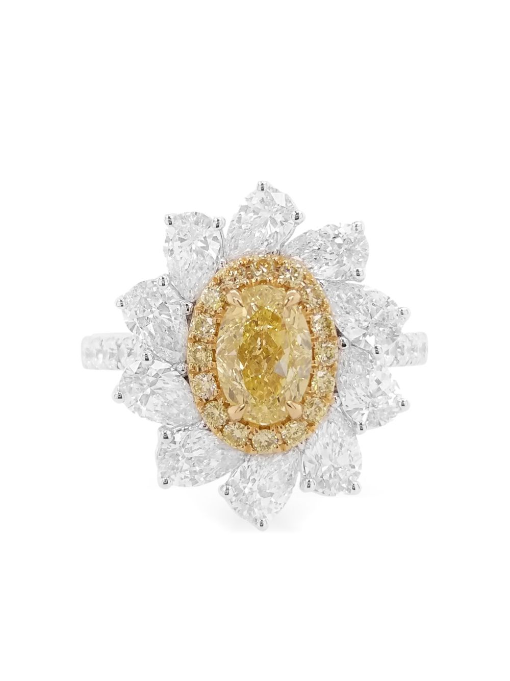 HYT Jewelry 18K白金黄金钻石戒指 - 银色