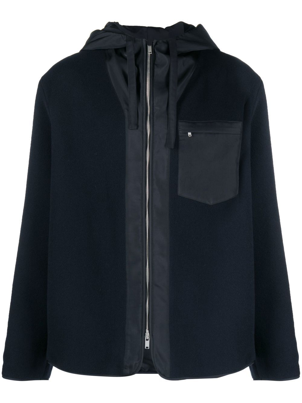 Jil Sander 胸处口袋拉链夹克 - 蓝色