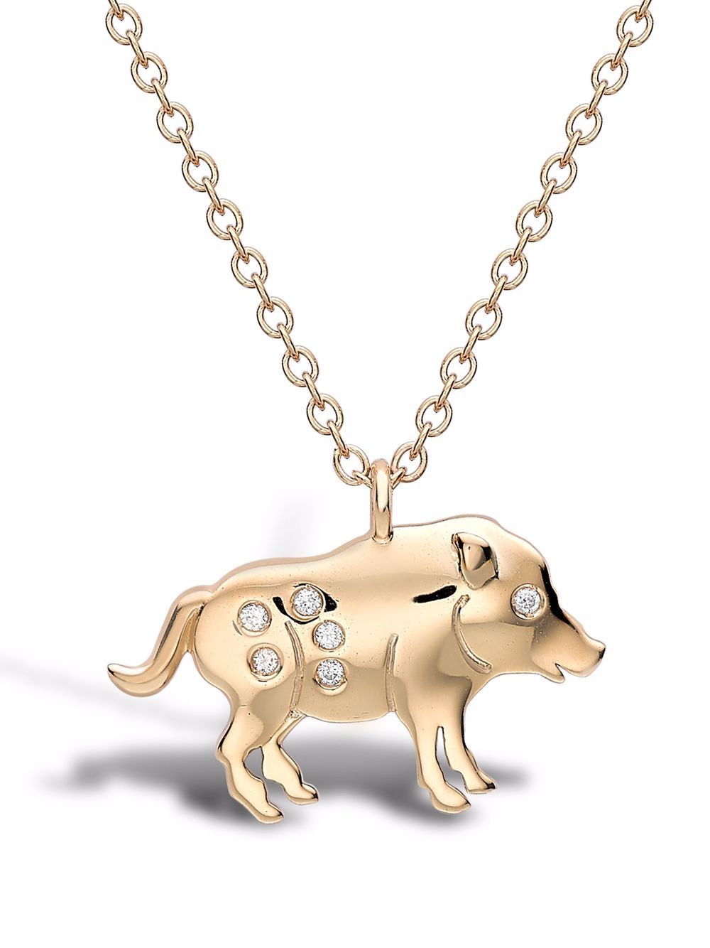 Pragnell Zodiac 18K黄金钻石小猪吊坠 - 金色