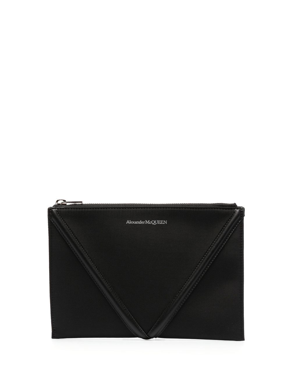 Alexander McQueen logo印花信封式手拿包 - 黑色