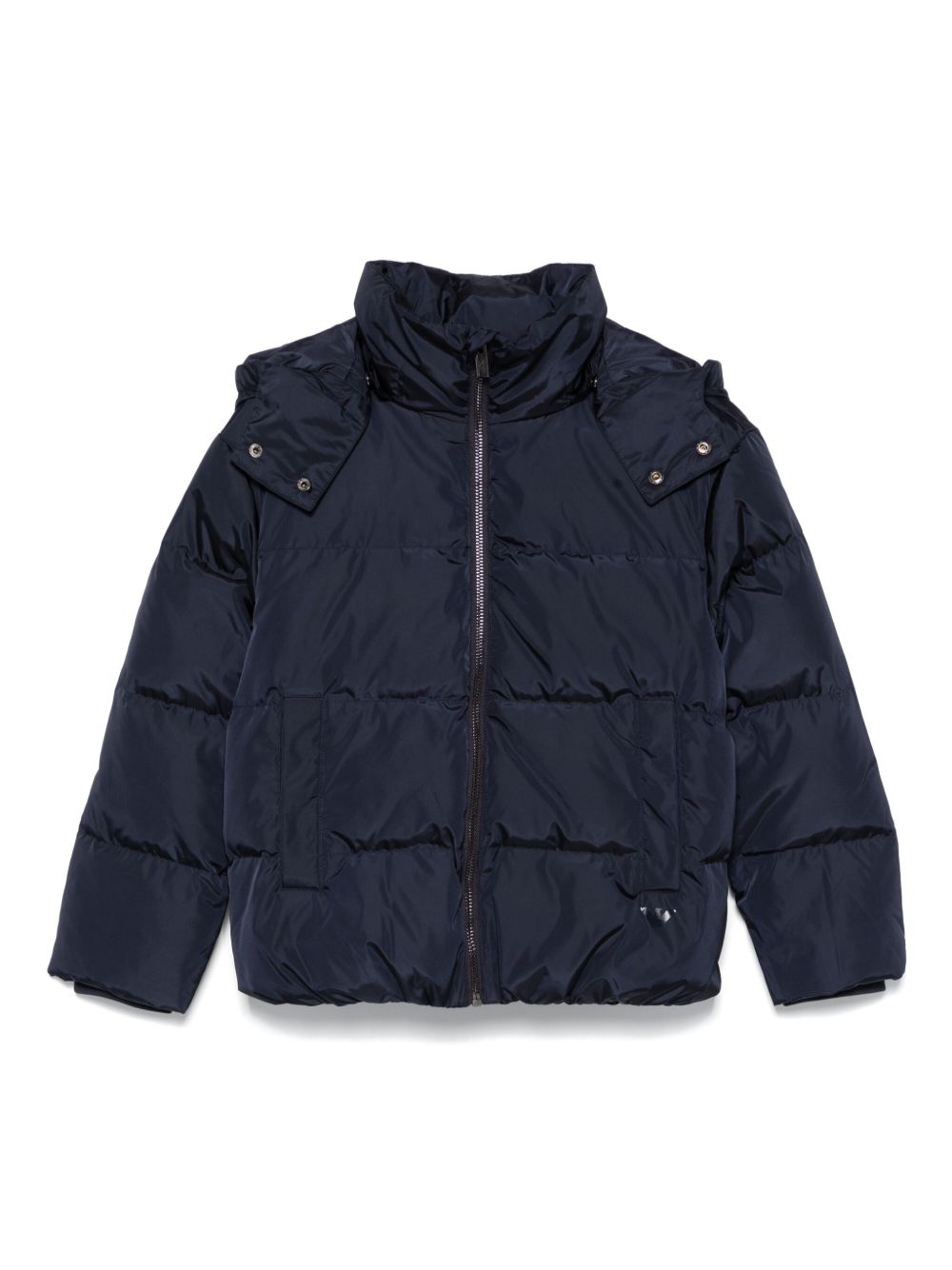 Emporio Armani Kids 连帽蓬松夹克 - 蓝色