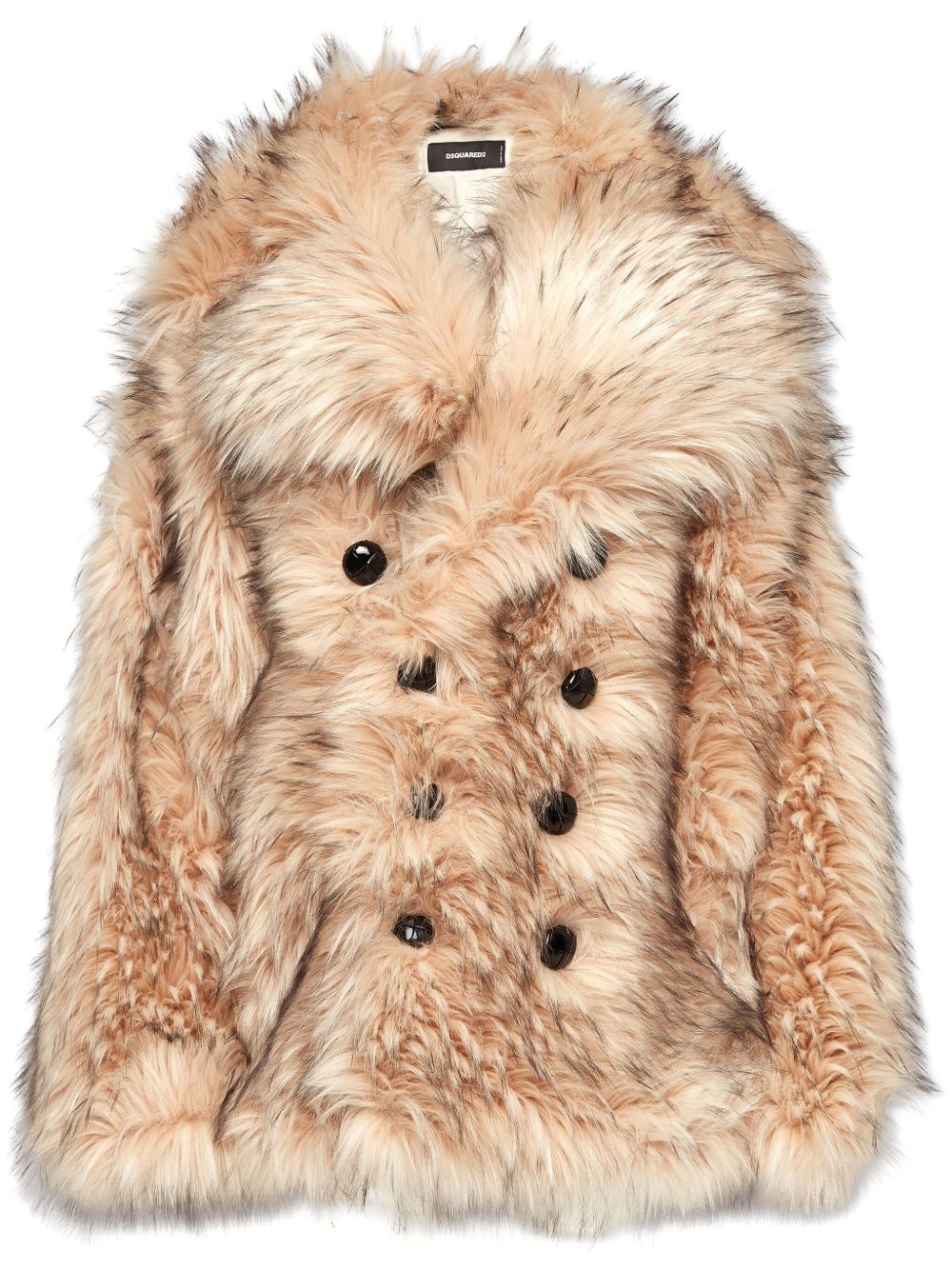 DSQUARED2 人造皮草双排扣外套 - 中性色