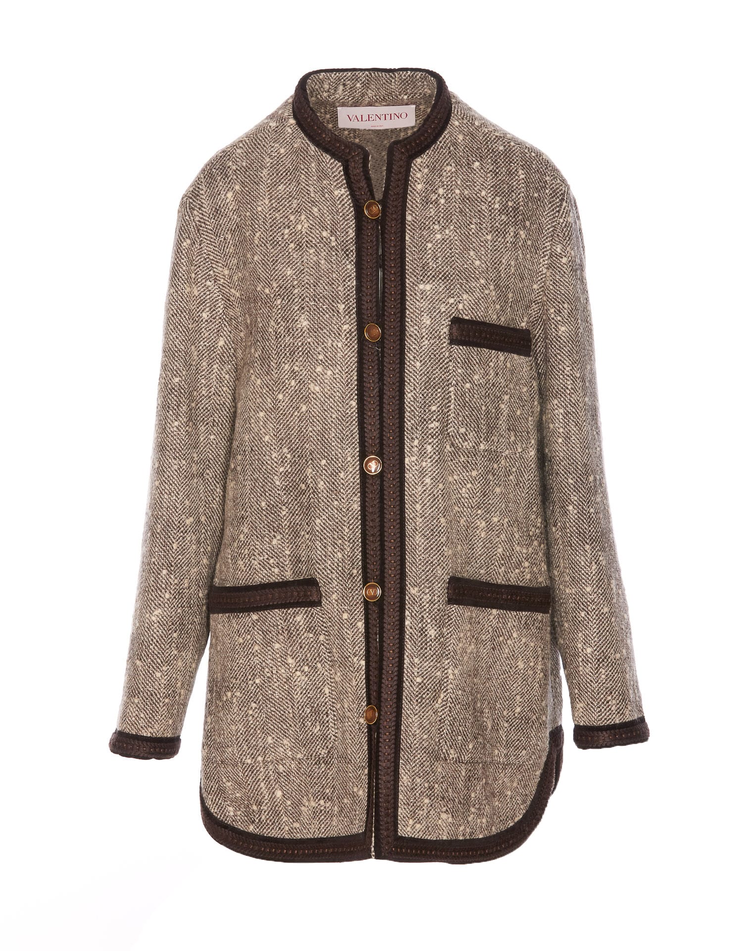 Valentino Garavani Contrasting Trim Coat