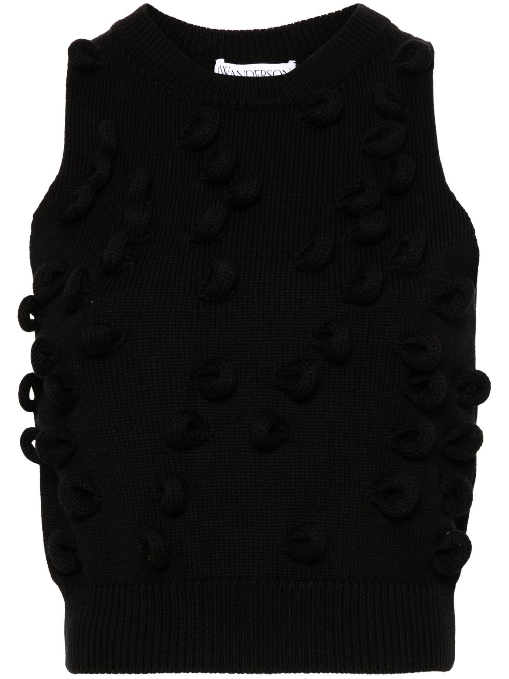 JW Anderson 环形细节针织坦克背心 - 黑色