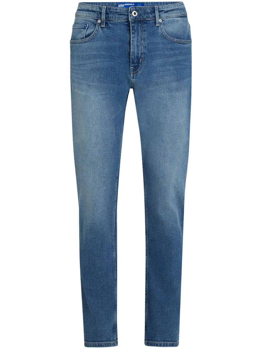 Karl Lagerfeld Jeans logo刺绣修身牛仔裤 - 蓝色
