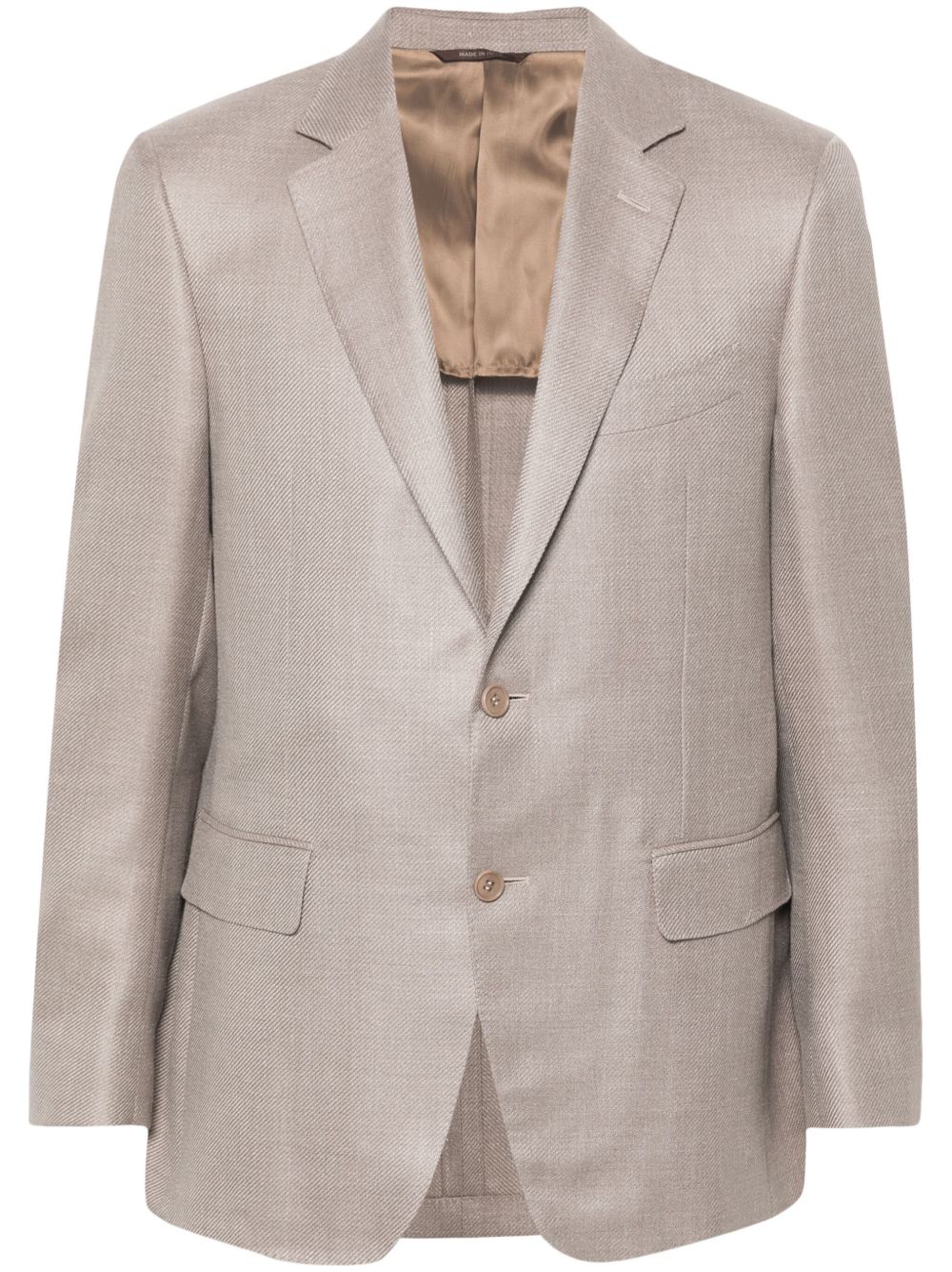 Canali 斜纹布编织西装夹克 - 中性色