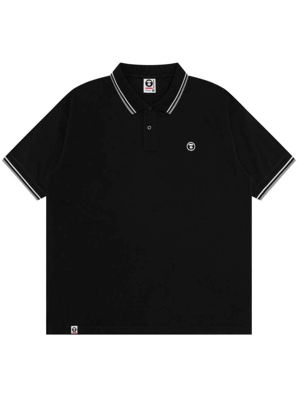 AAPE BY *A BATHING APE® Ape Head 贴花polo衫 - 黑色