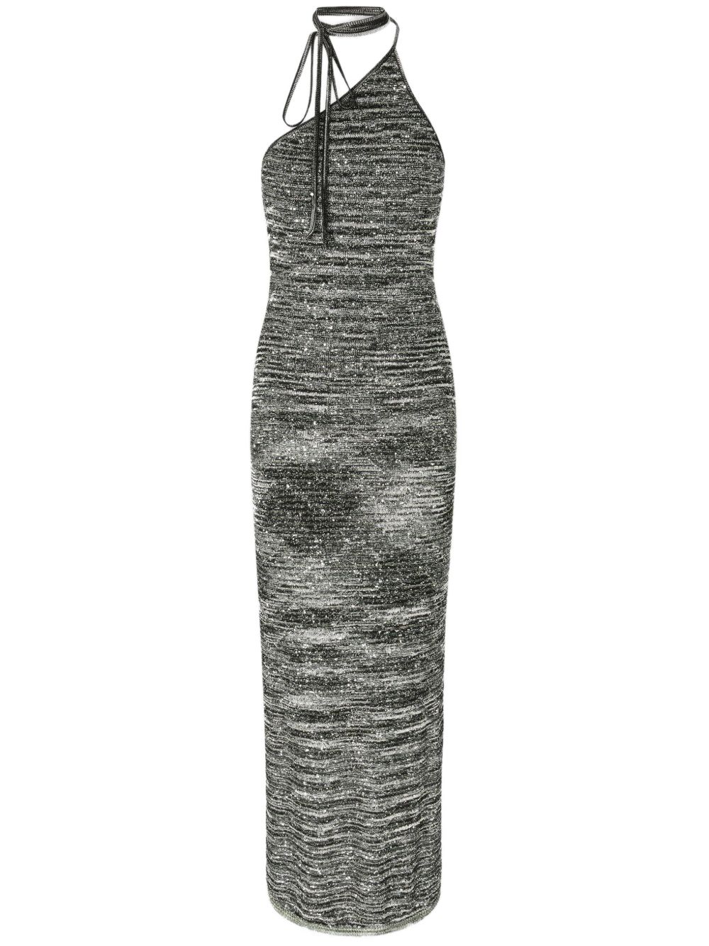 Missoni 竹节针织超长连衣裙 - 绿色