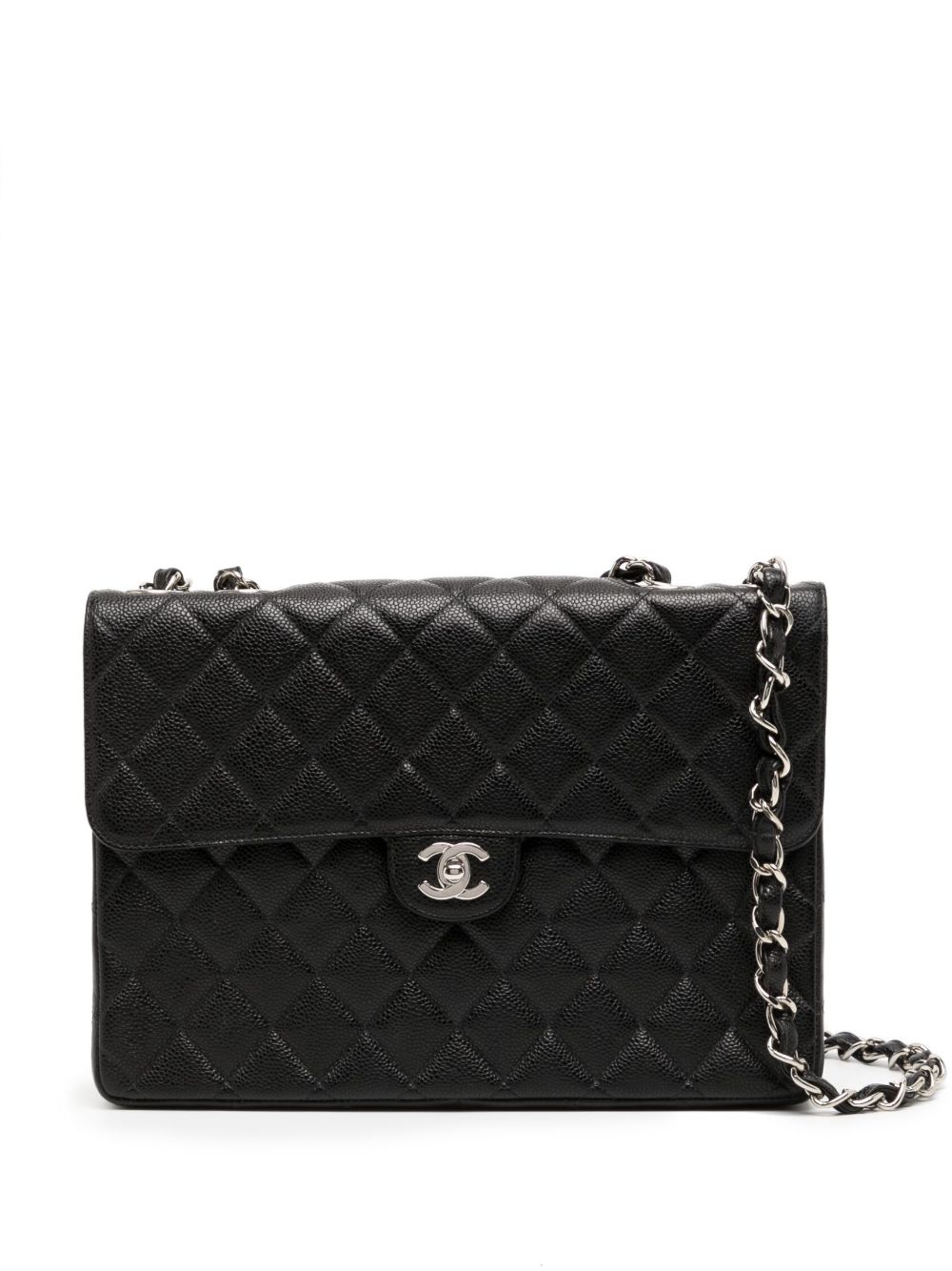 CHANEL Pre-Owned Classic Flap Jumbo 单肩包（2002年典藏款） - 黑色