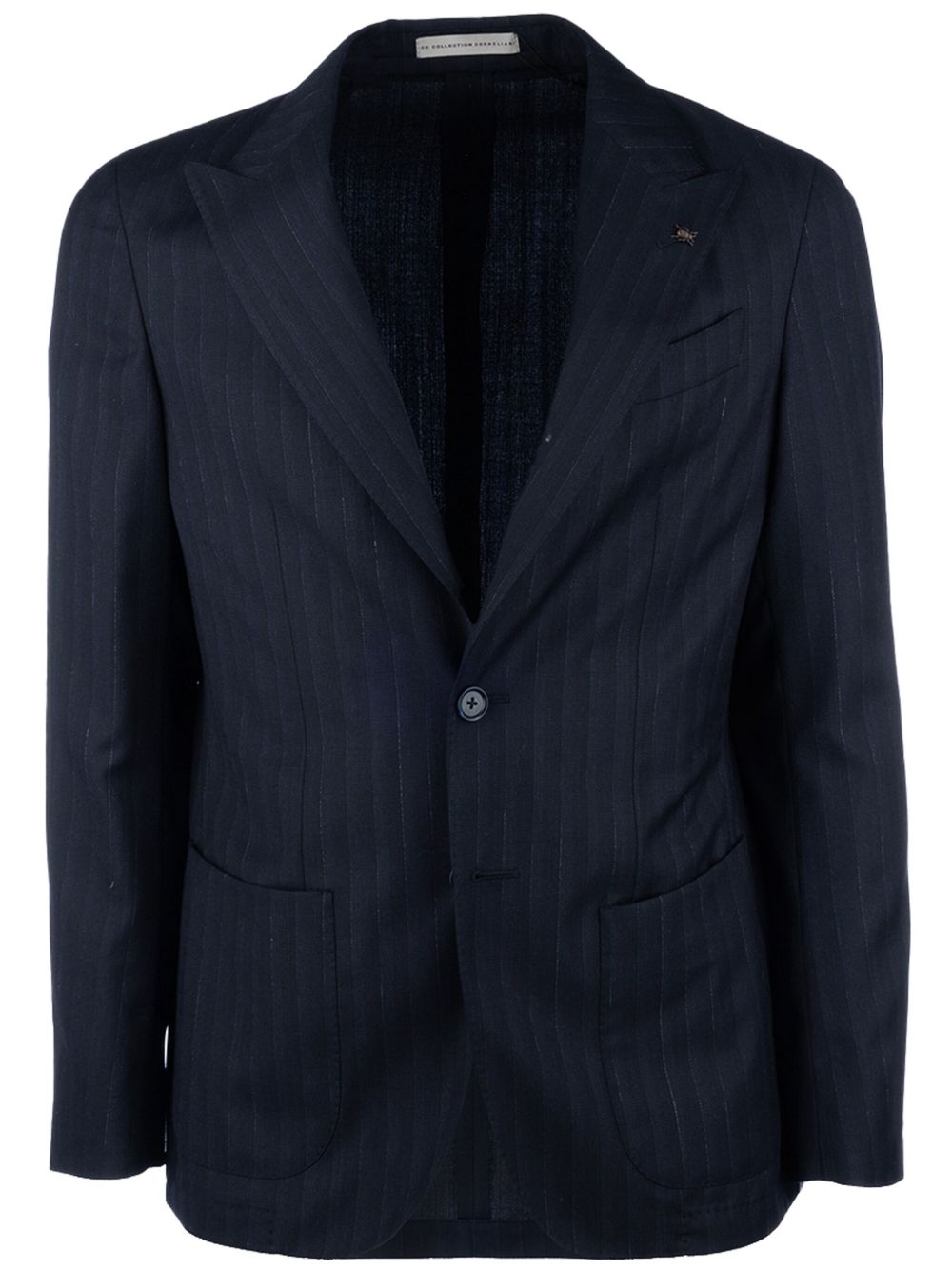 Corneliani 细条纹图案西装夹克 - 蓝色