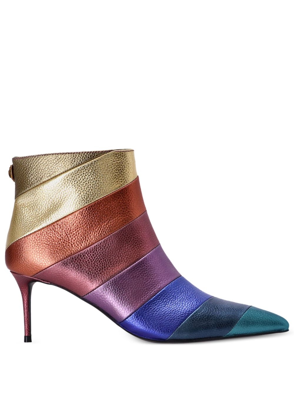 KG Kurt Geiger Belgravia 金属感设计中跟及踝靴 - 蓝色