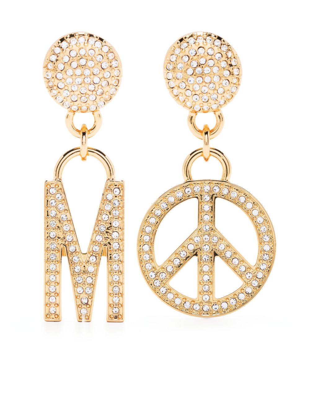 Moschino 晶饰耳环 - 金色