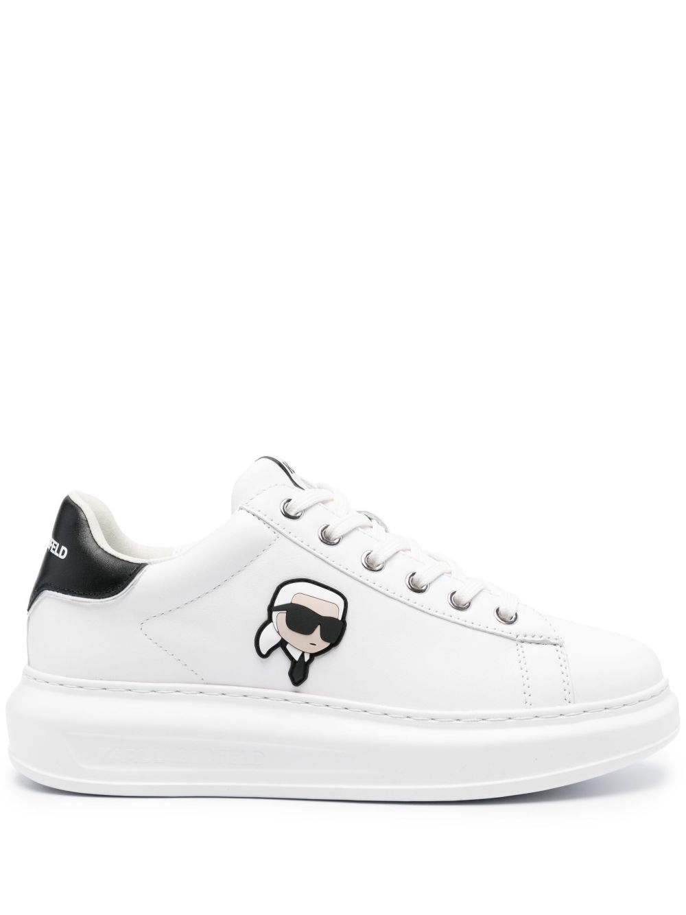Karl Lagerfeld K/Ikonik 皮质运动鞋 - 白色