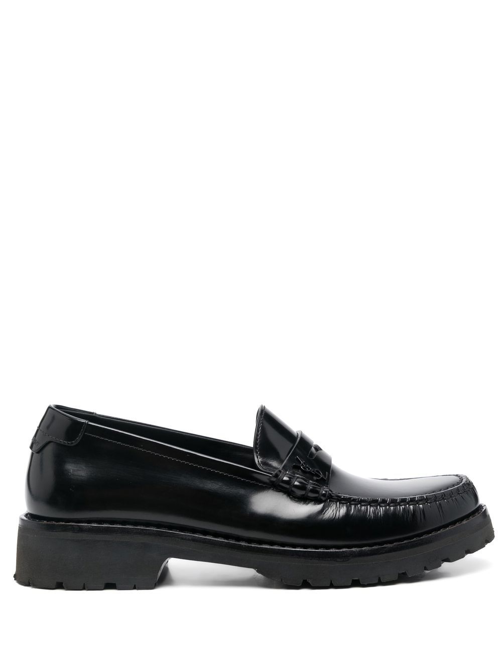 Saint Laurent 圣罗兰 Le Loafer 亮面设计平底鞋 - 黑色