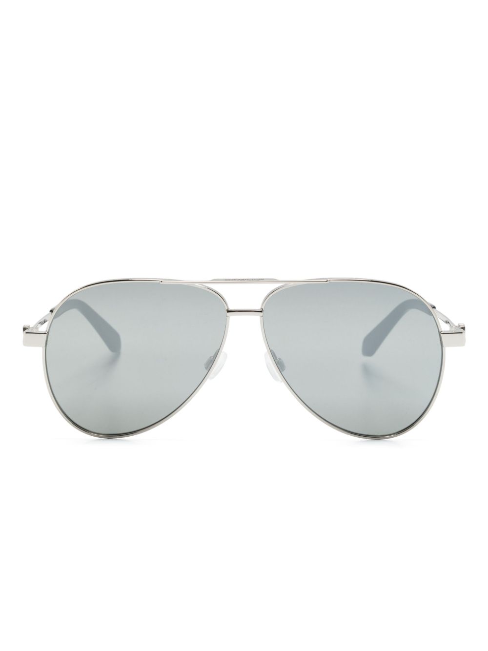 Off-White Eyewear Ruston 飞行员镜框太阳眼镜 - 银色