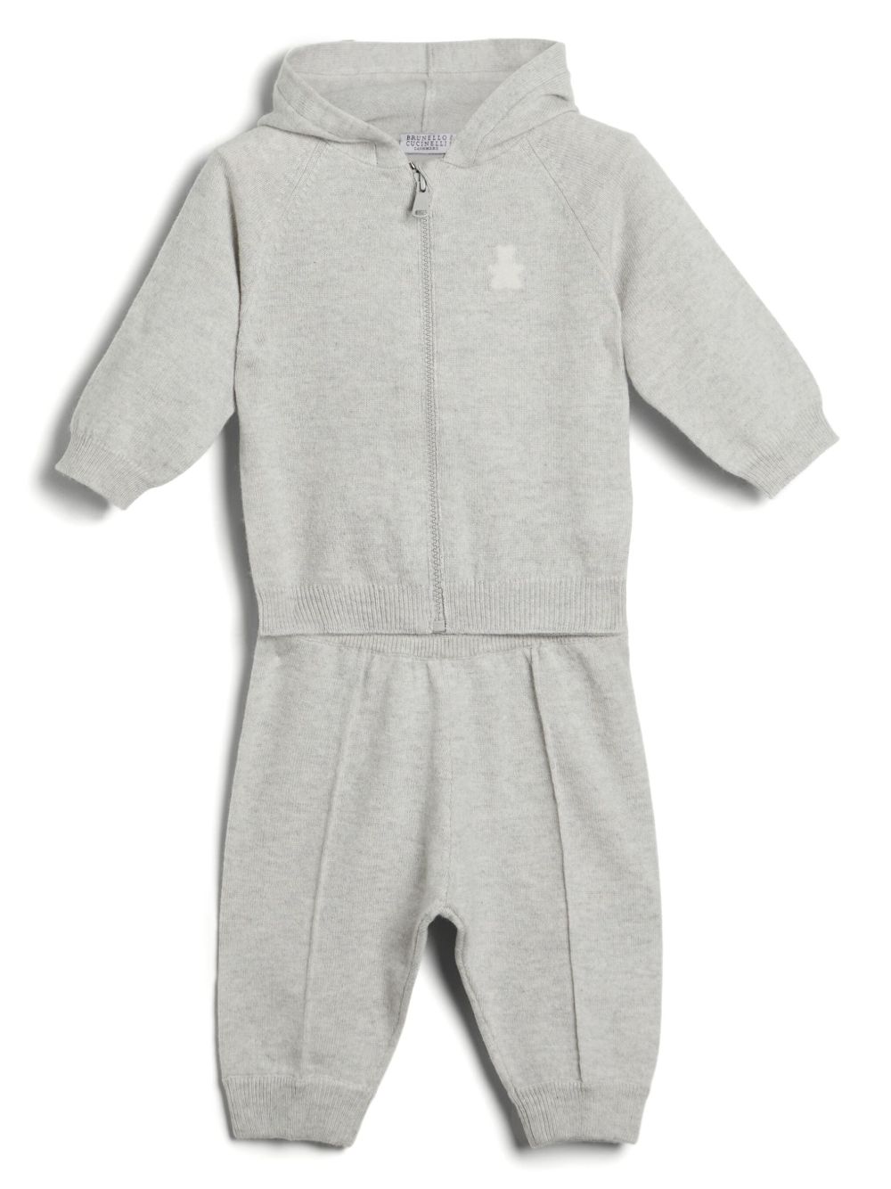 Brunello Cucinelli Kids Baby Bernie 针织配套套装 - 灰色