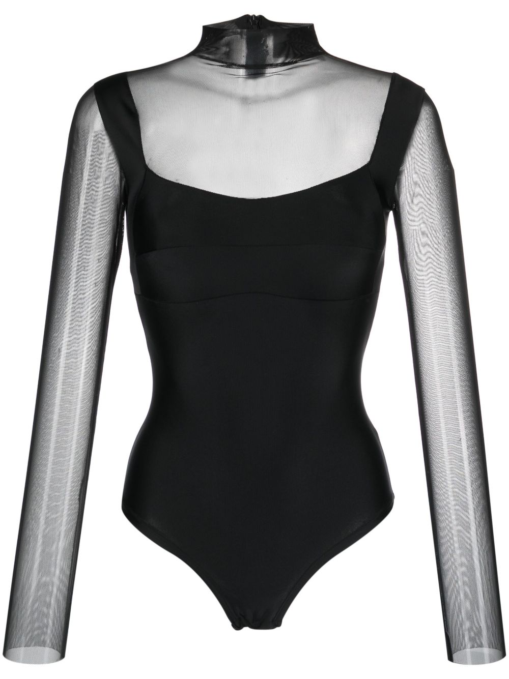 Atu Body Couture 半透明连体紧身衣 - 黑色