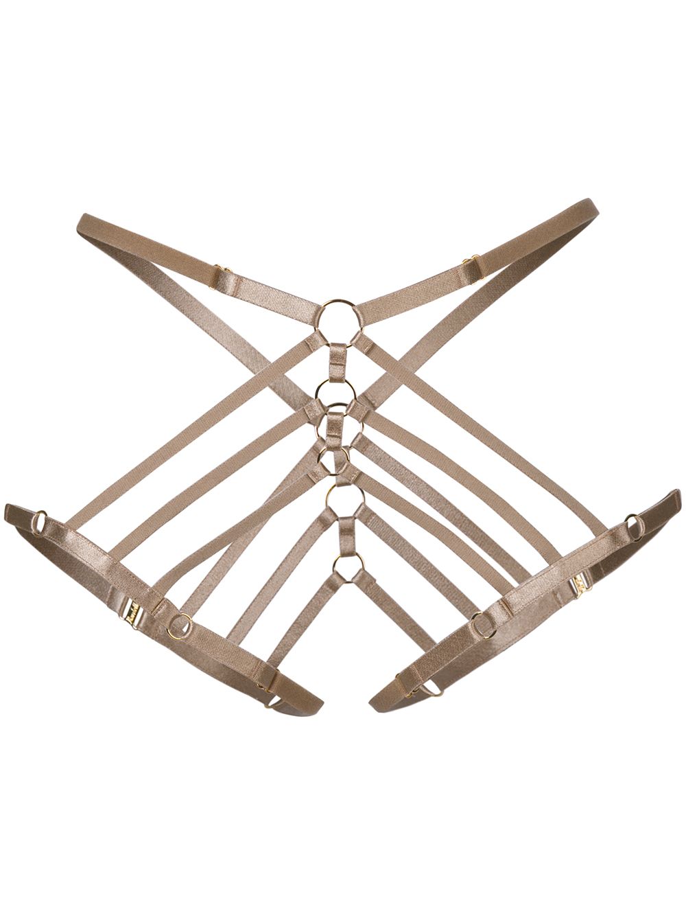 Bordelle Art Deco Ouvert Strap带式底裤 - 中性色