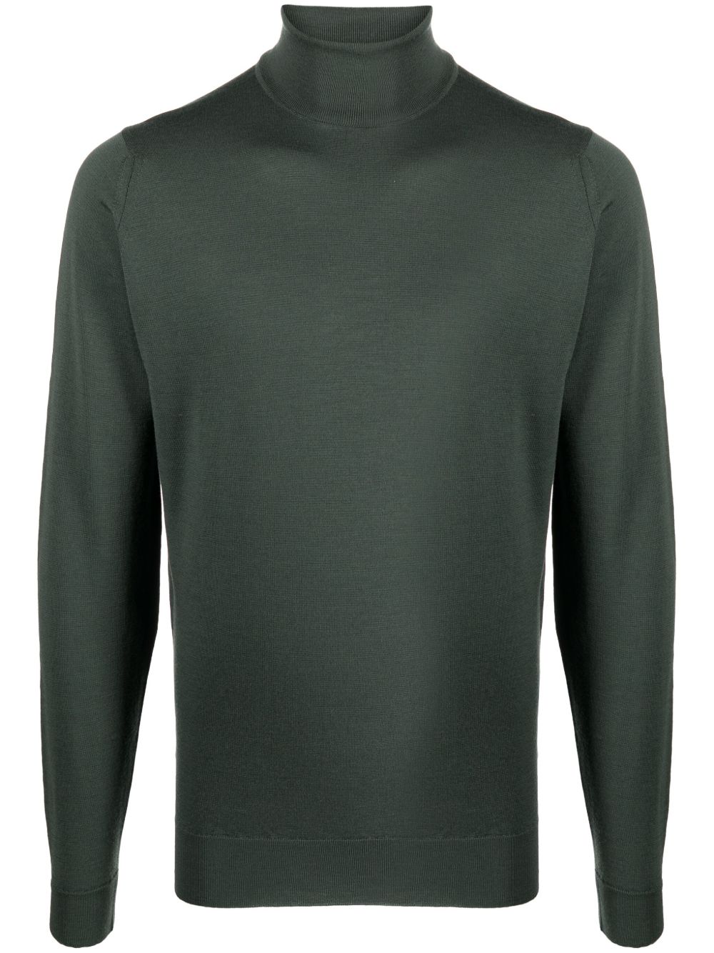 John Smedley 高领初剪羊毛毛衣 - 绿色