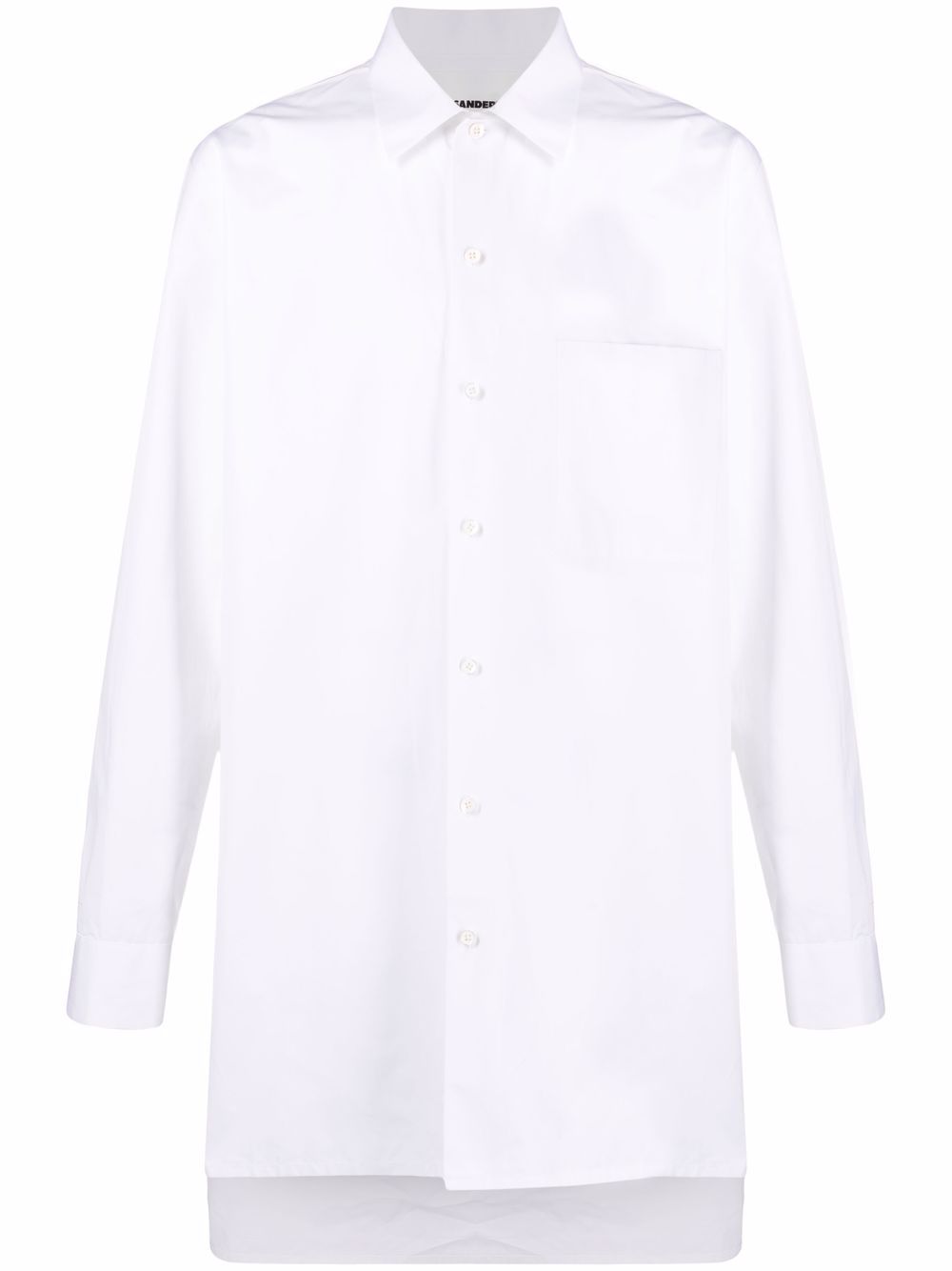 Jil Sander 长袖长款衬衫 - 白色
