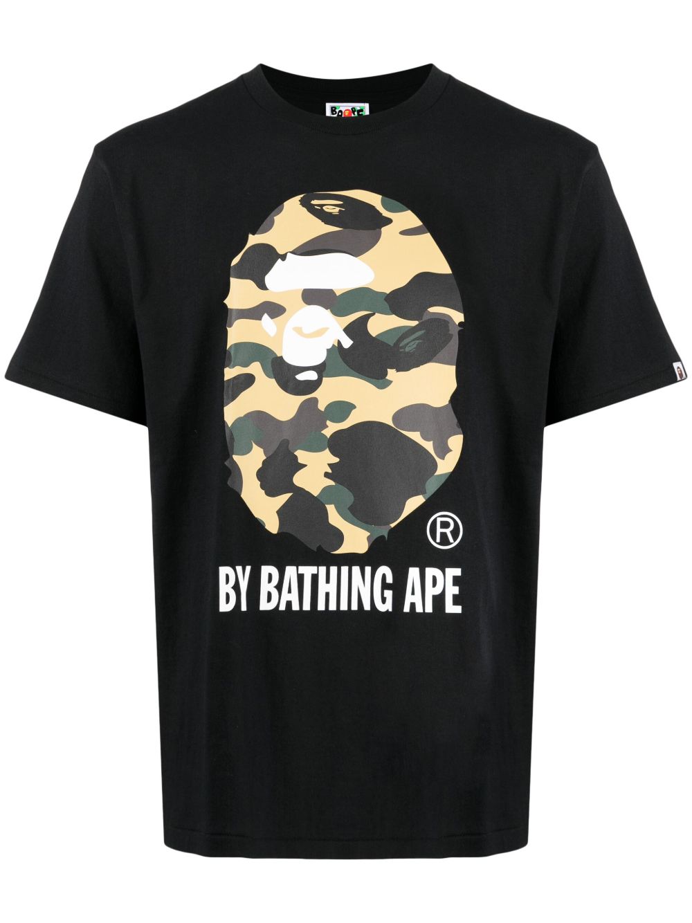 A BATHING APE® 图案印花棉T恤 - 黑色