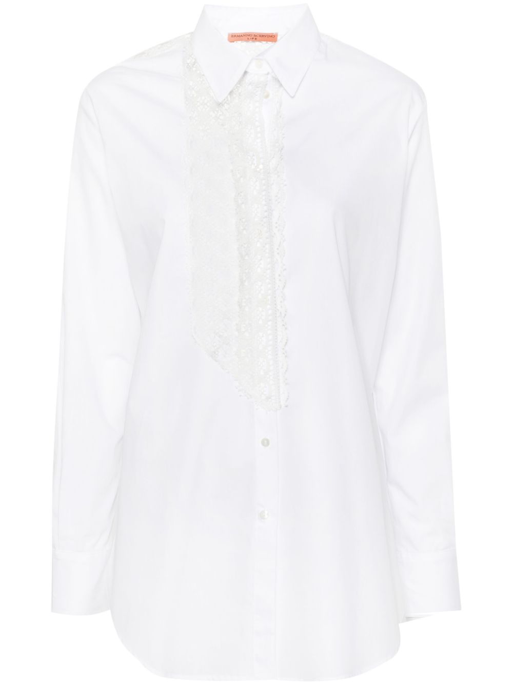 Ermanno Scervino 蕾丝拼接棉衬衫 - 白色