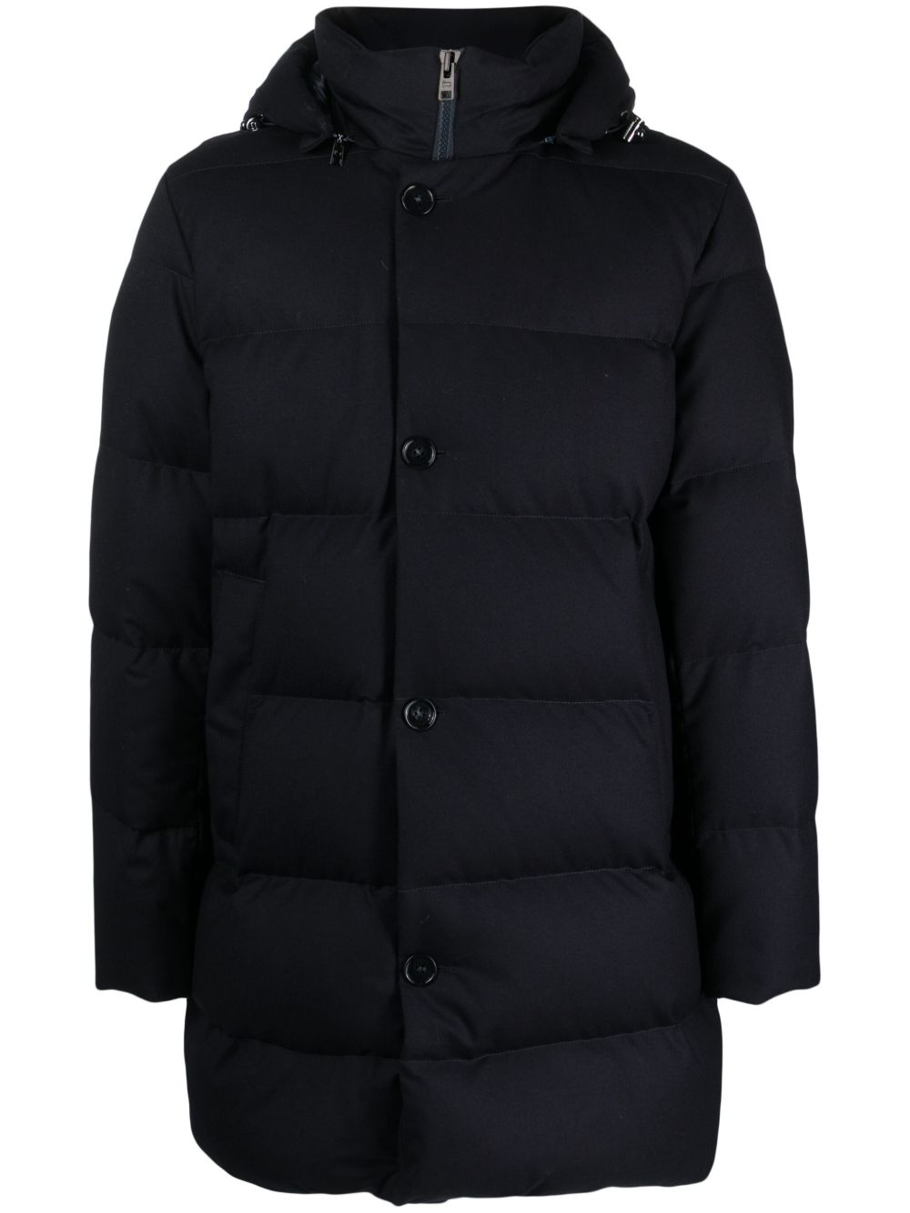 Woolrich 纽扣连帽填充外套 - 蓝色