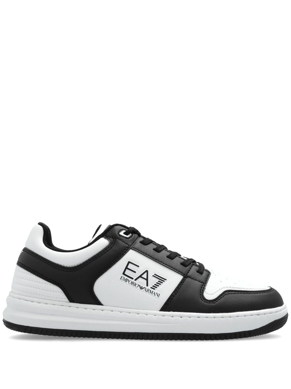 Ea7 Emporio Armani logo印花系带运动鞋 - 白色