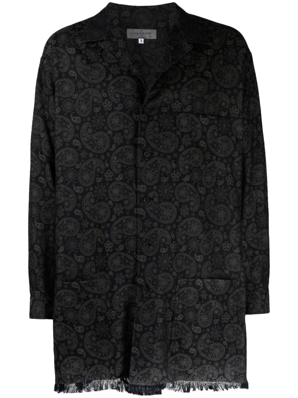 Yohji Yamamoto R-JQ 佩斯理图案提花外套 - 黑色