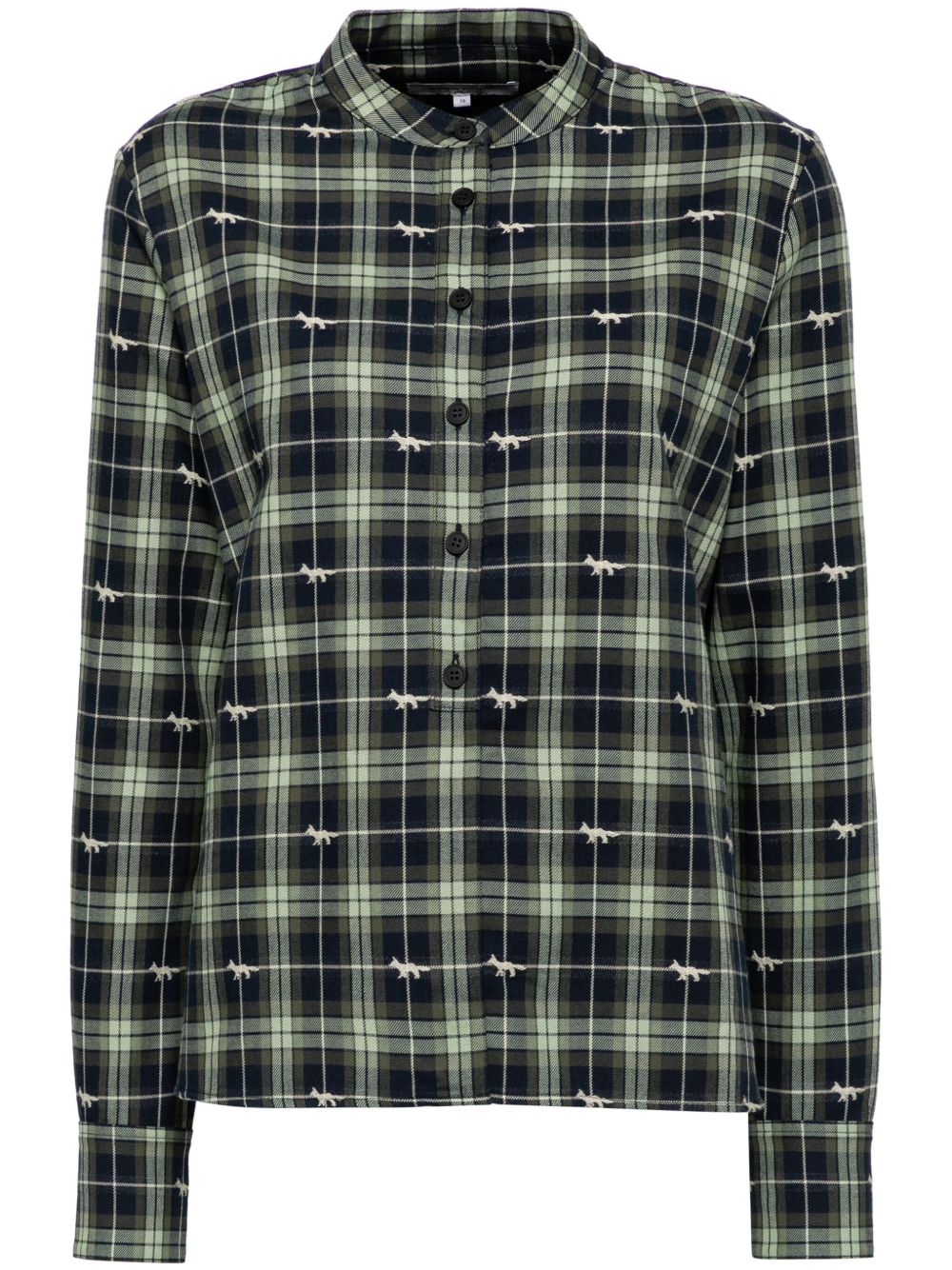 Maison Kitsuné Shrunken 衬衫 - 绿色