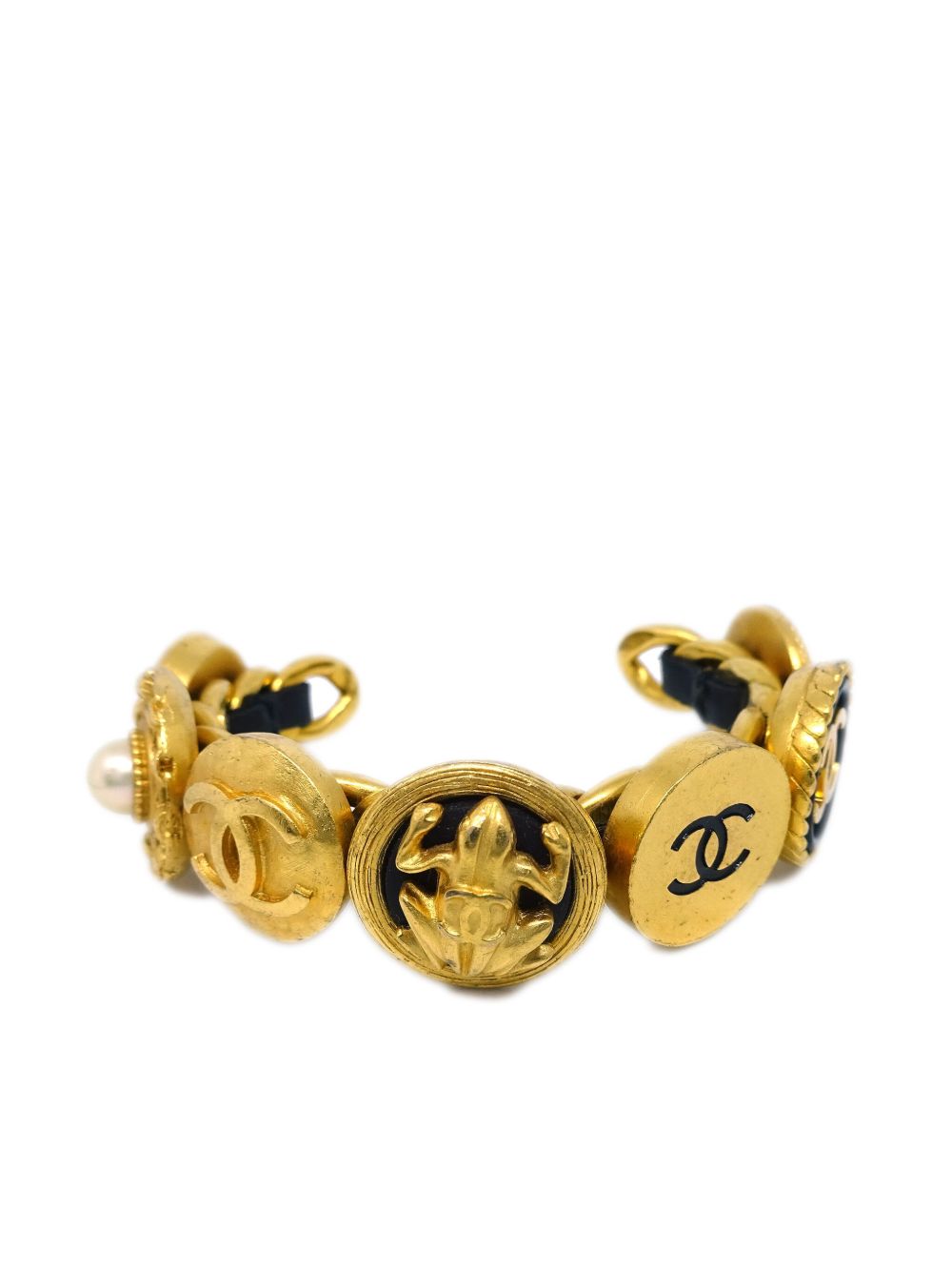 CHANEL Pre-Owned 手镯式手链（1995年典藏款） - 金色