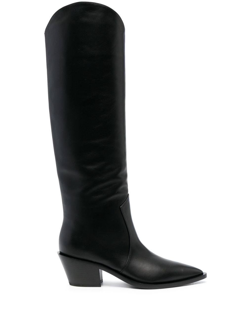 Gianvito Rossi 皮质及膝靴 - 黑色