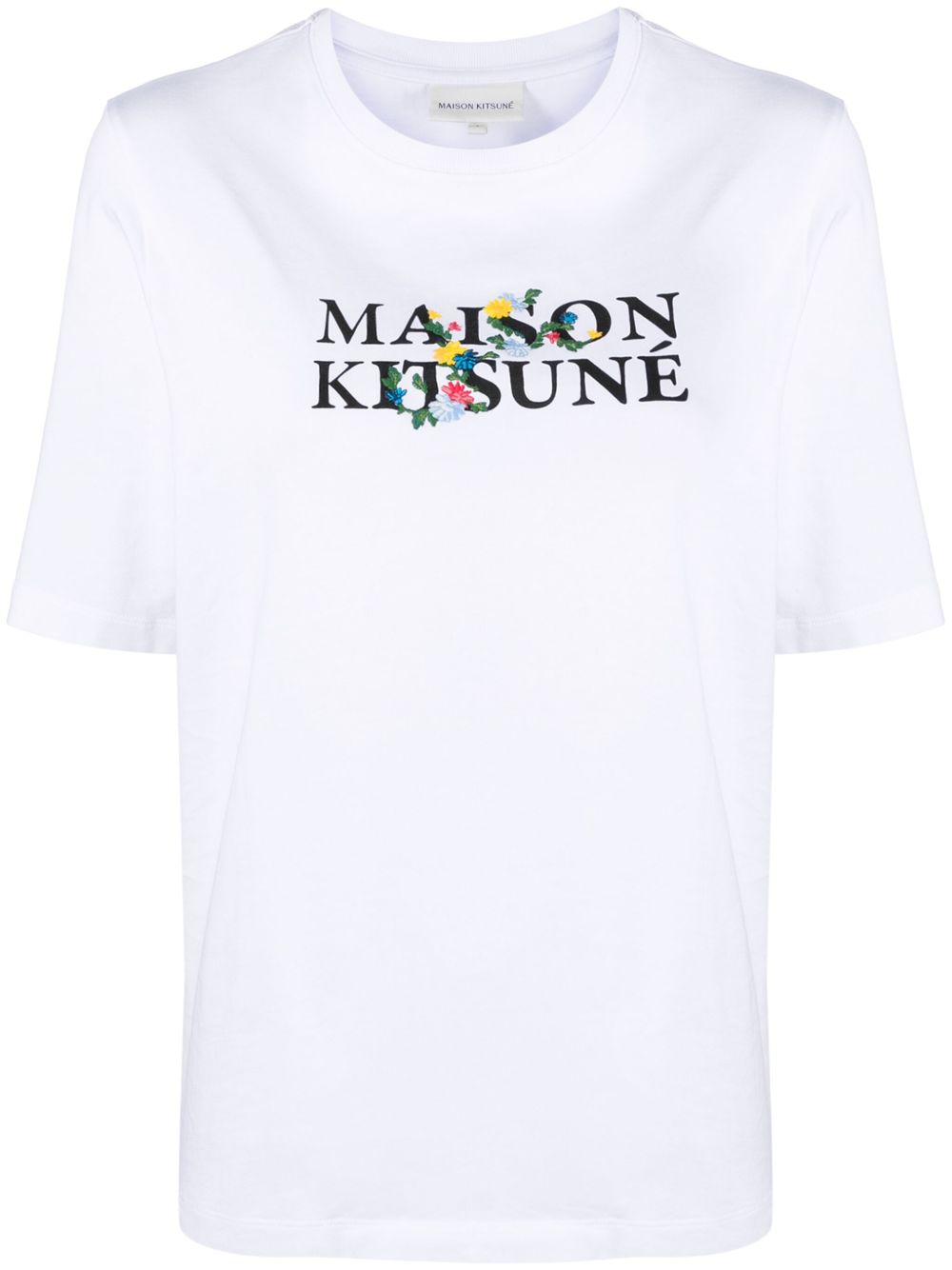 Maison Kitsuné logo印花棉T恤 - 白色