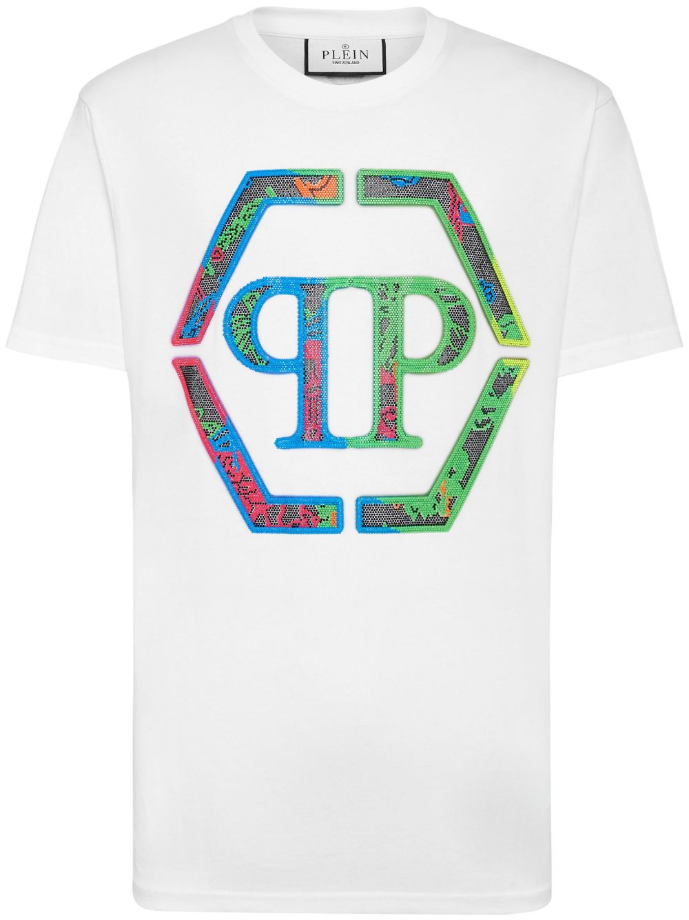 Philipp Plein 晶饰logo棉T恤 - 白色