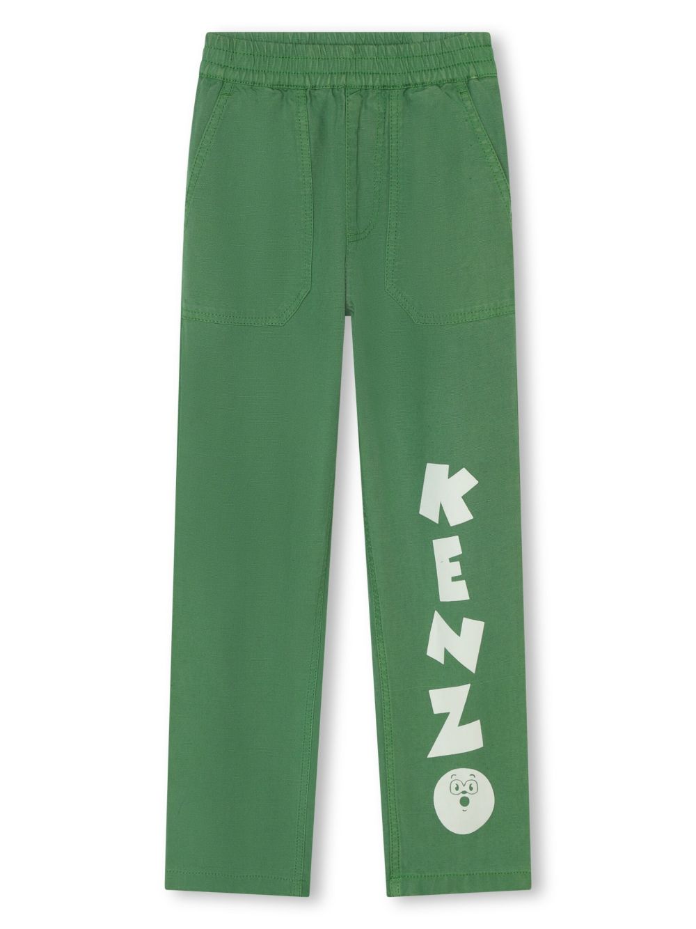 Kenzo Kids logo印花直筒裤 - 绿色