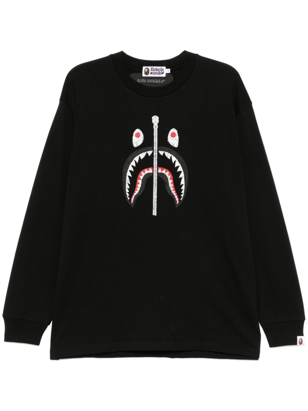 A BATHING APE® 鲨鱼T恤 - 黑色