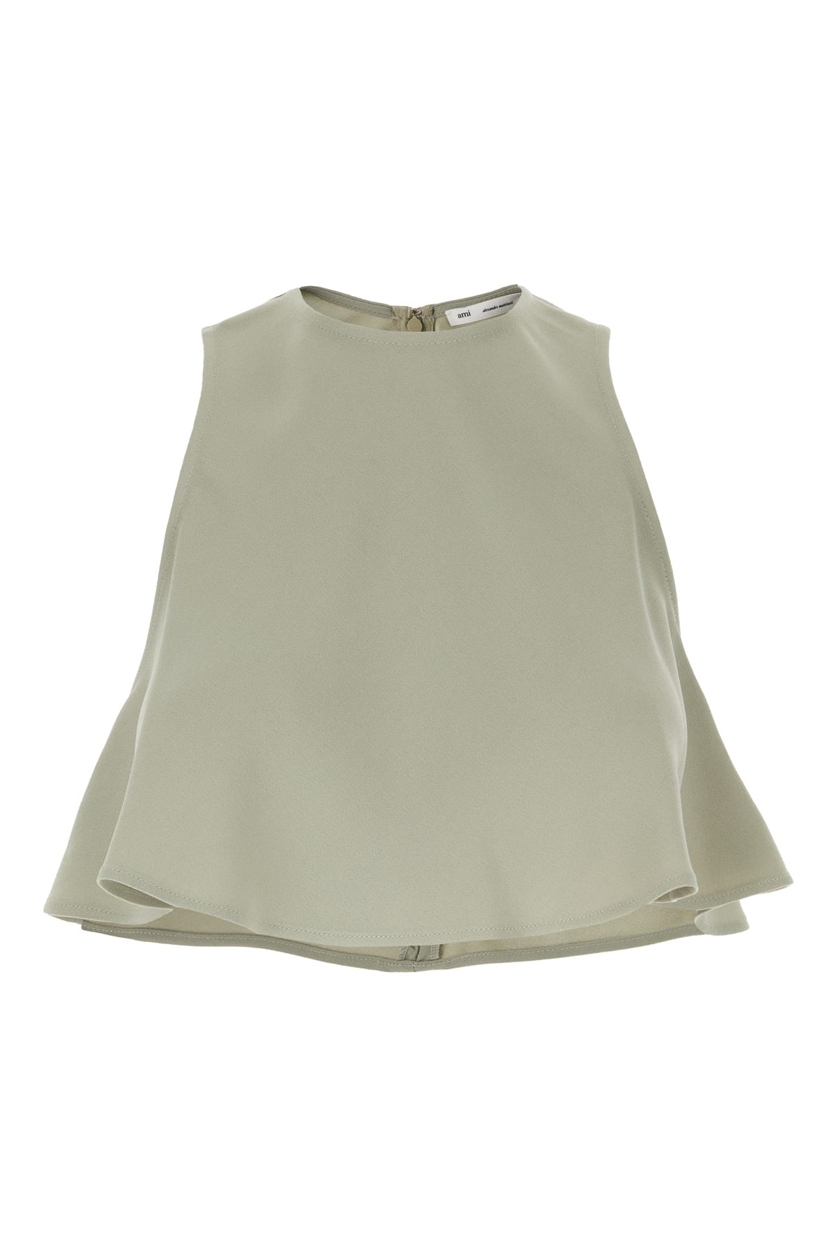 Ami Alexandre Mattiussi Sage Green Acetate Blend Top
