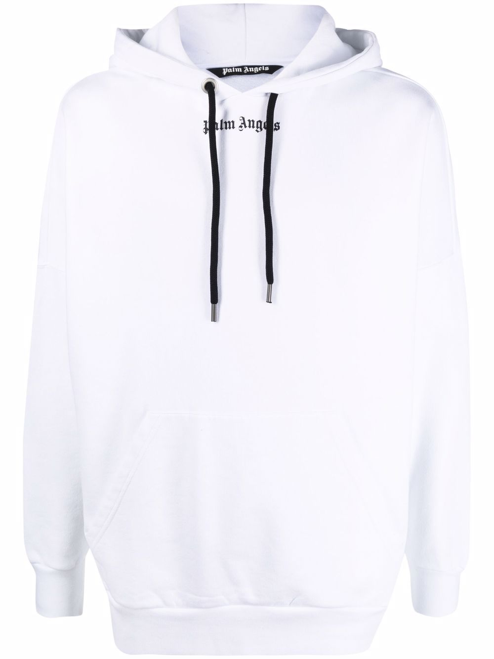 Palm Angels logo印花抽绳连帽衫 - 白色