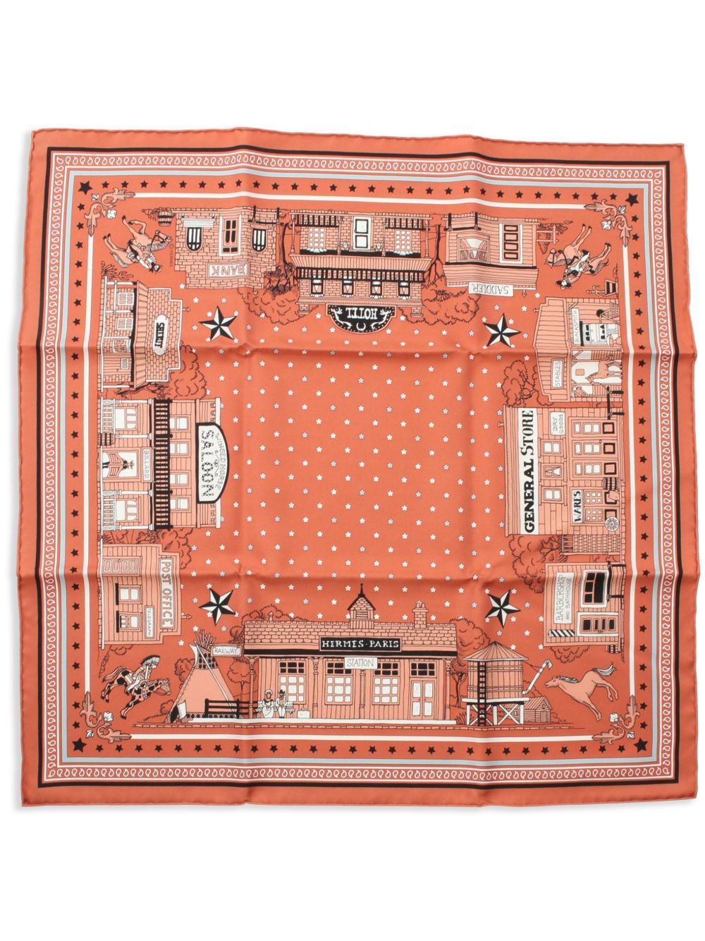 Hermès Pre-Owned Carres 55 围巾（2010年代典藏款） - 橘色