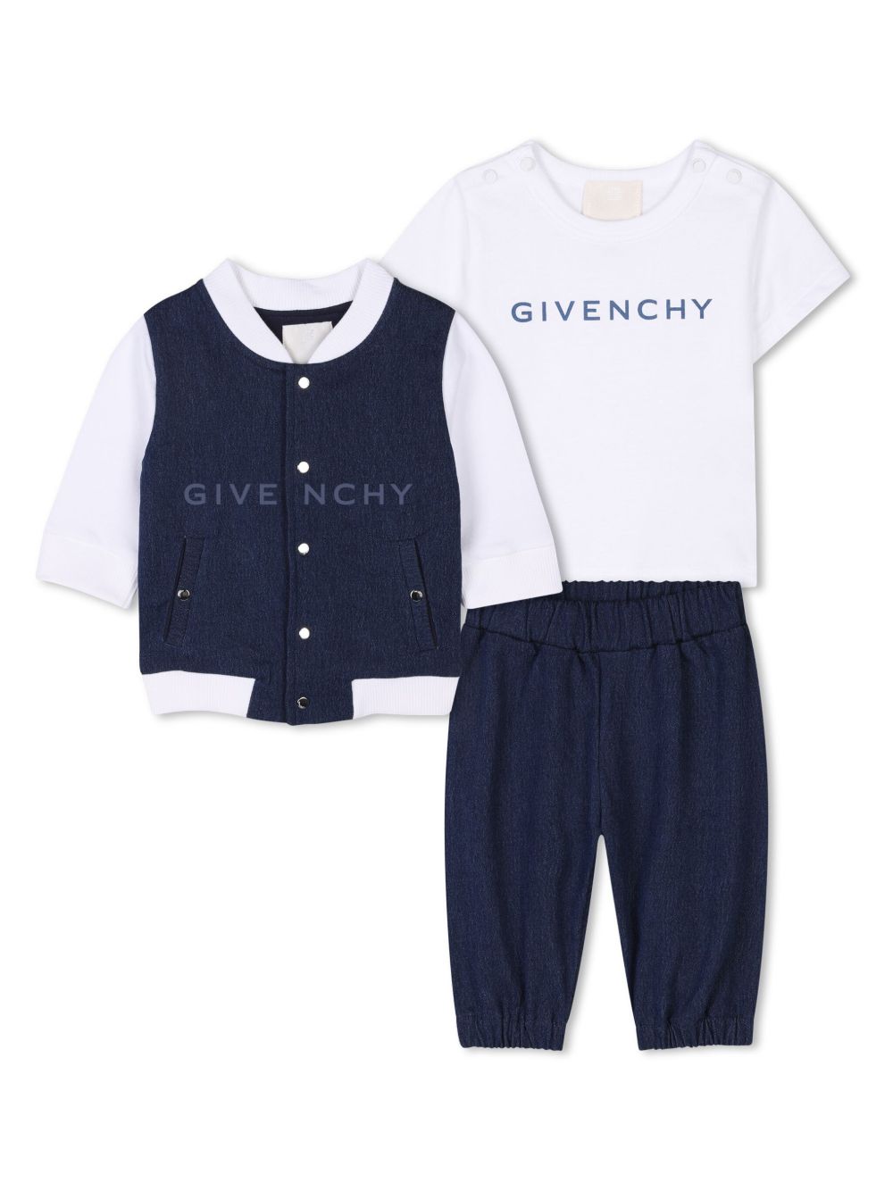 Givenchy Kids logo印花运动套装 - 蓝色